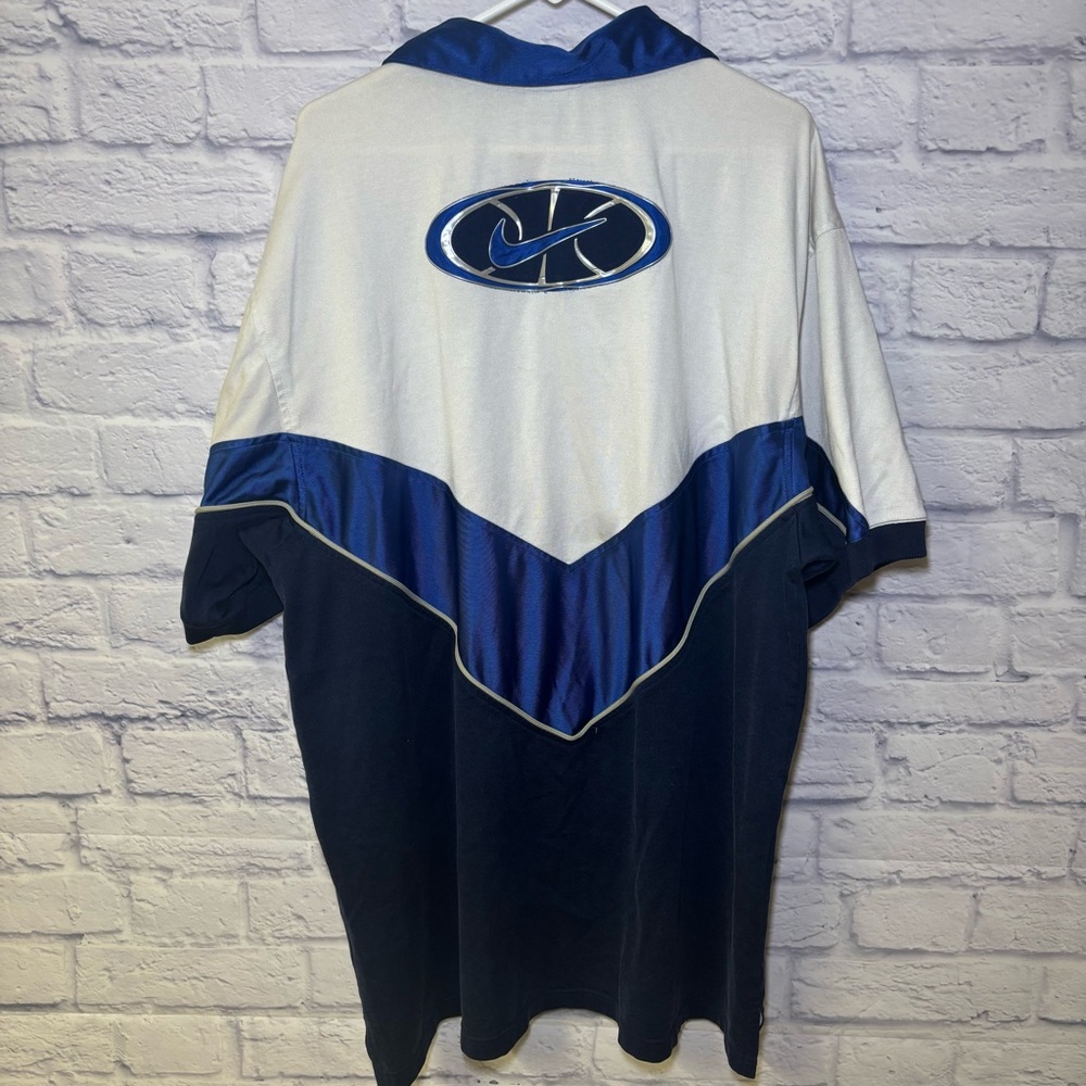 Vintage 90s Nike Big Swoosh Basketball Baggy Shirt XXL Warm Up Jumper Hoops